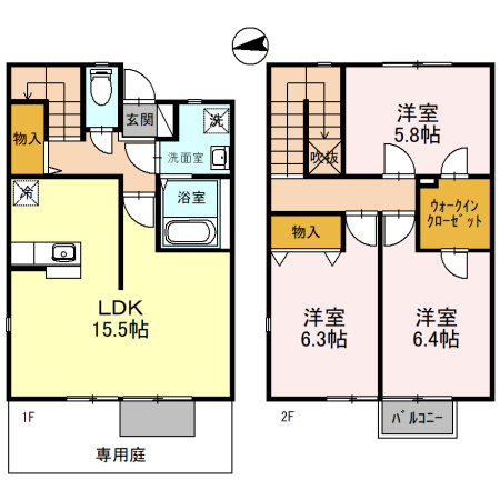 【間取り】 | ＣＡＳＡ　ＢＬＡＮＣＡ　Ａ
