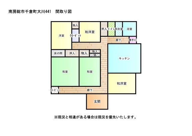 千倉町大川　平家の間取り