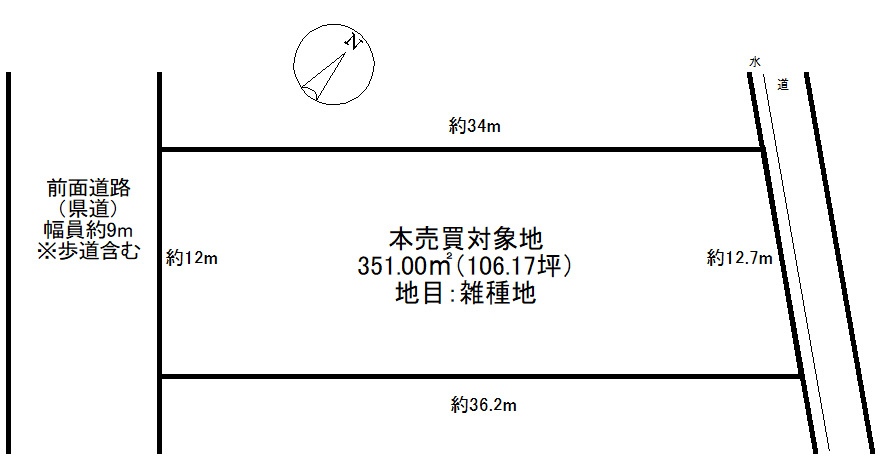 名張市栄町の土地図