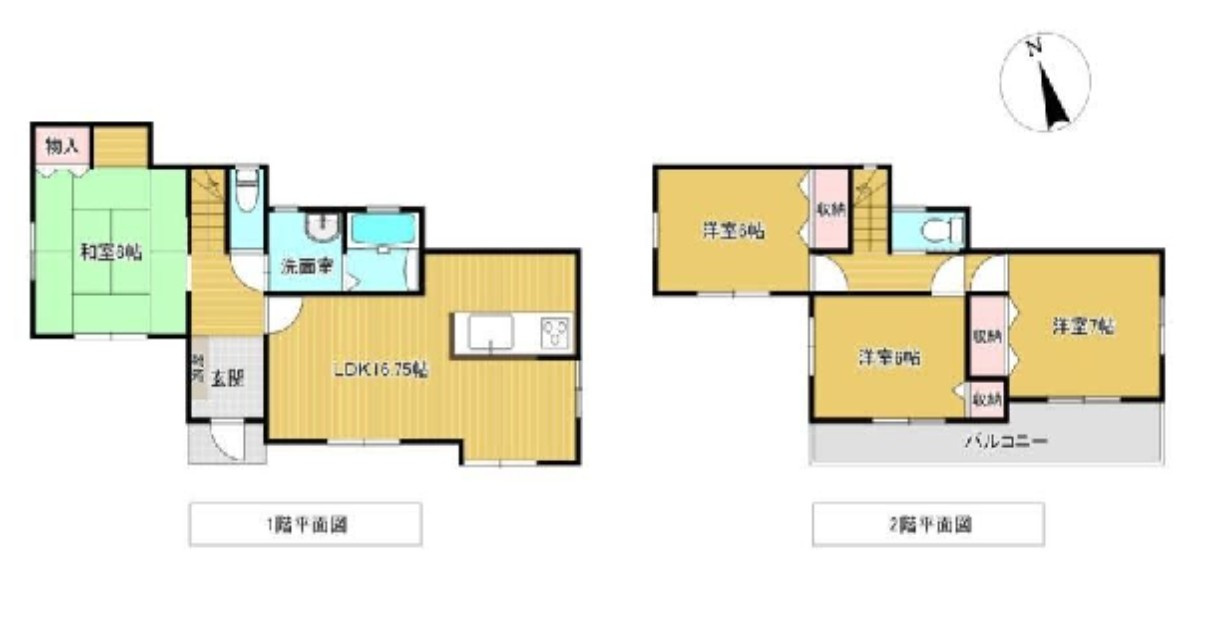 小山市間々田　中古戸建の間取り