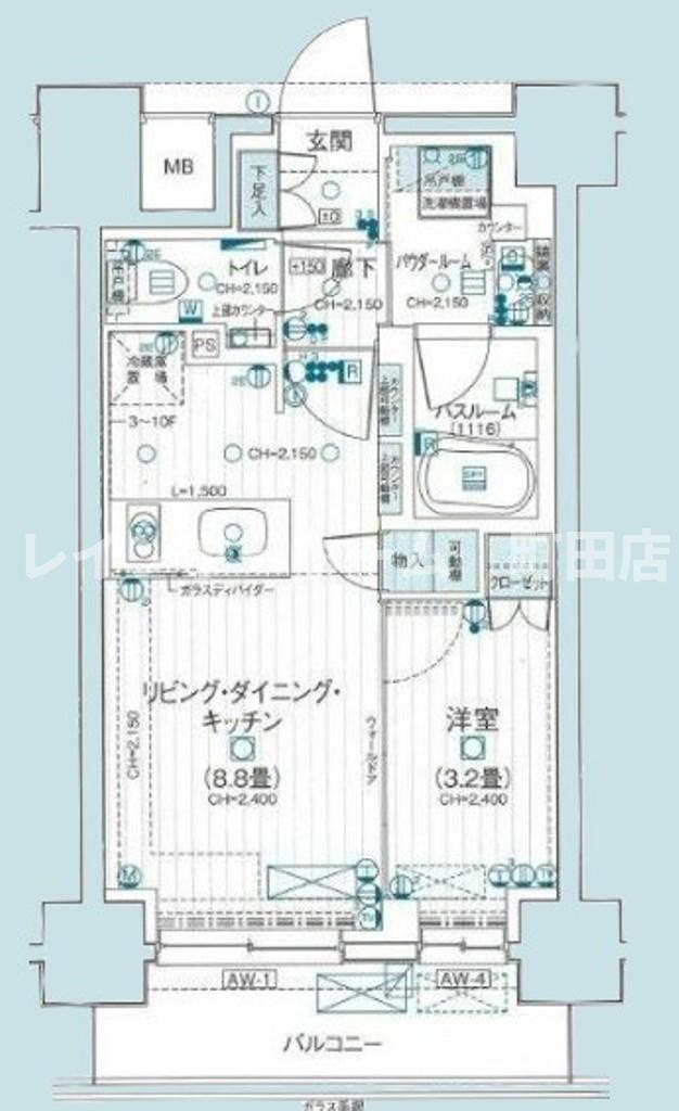 デュオステージ海老名2※初期費用分割後払いサービス利用可能物件の間取り