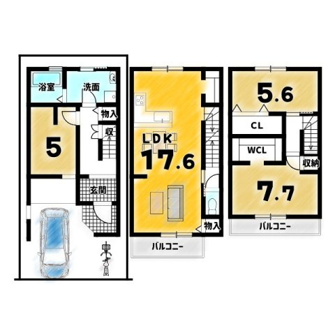 西ノ京西中合町の間取り