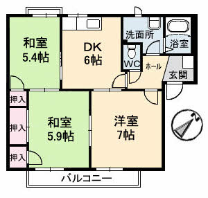フレグランス塚本 B棟の間取り