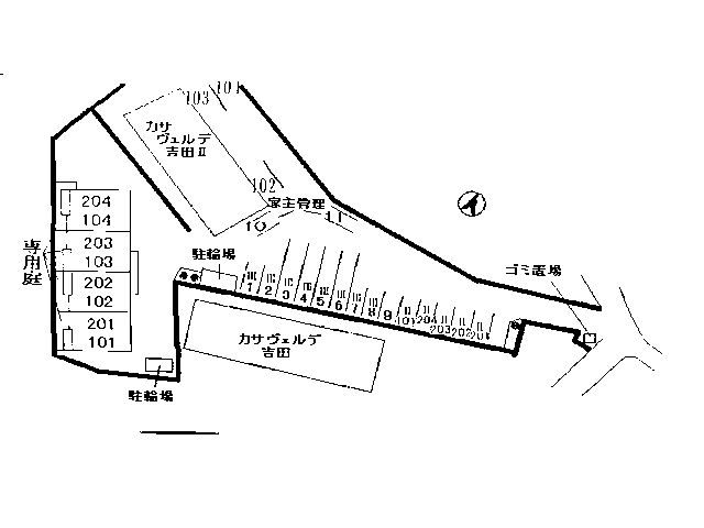 カサヴェルデ吉田Ⅱの駐車場|駐車場