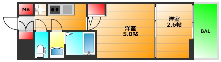 セレニテ難波グランデノールの間取り
