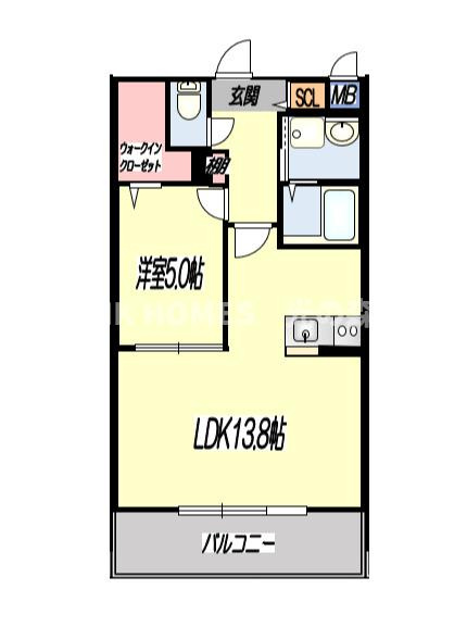 菊池郡菊陽町大字原水の賃貸マンションの間取り