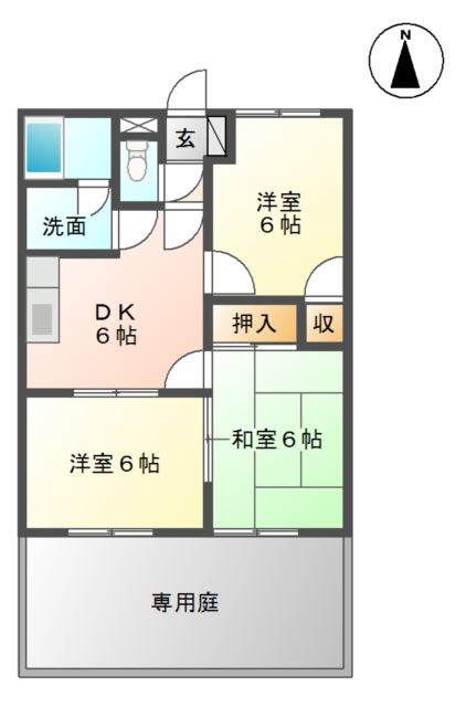 サンコート立岩Ｂの間取り