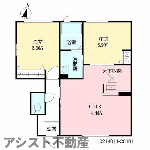 ガーデンコート花宅　C棟の間取り