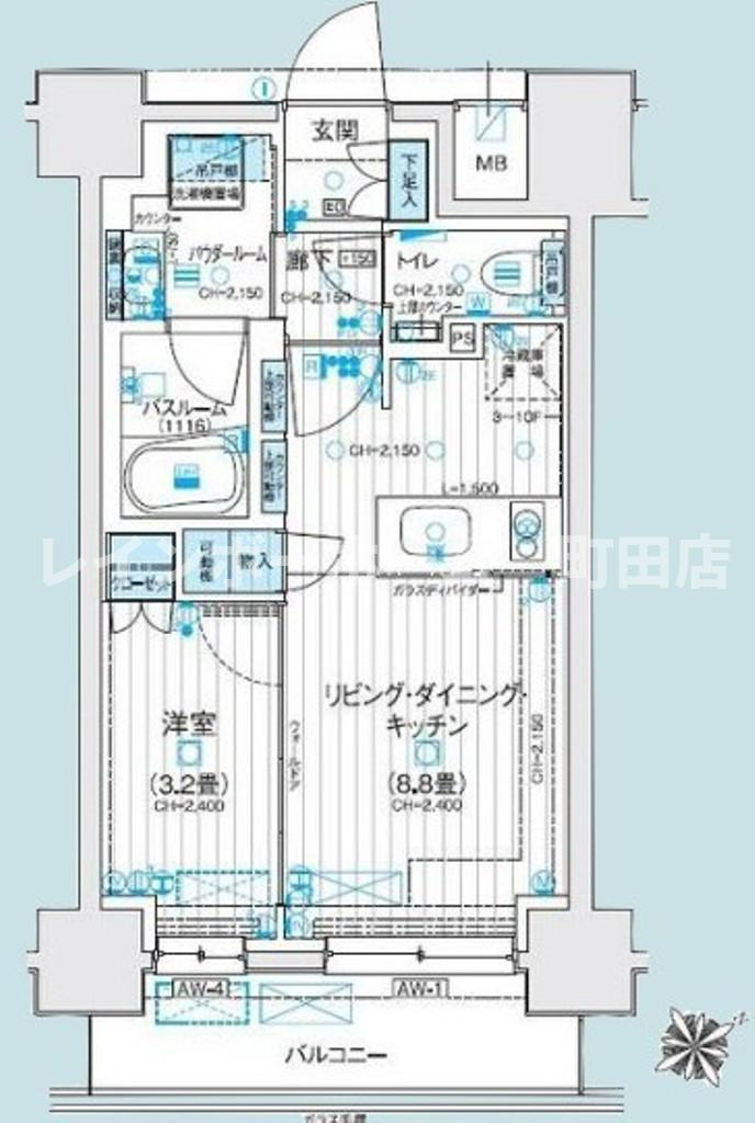 デュオステージ海老名2※初期費用分割後払いサービス利用可能物件の間取り