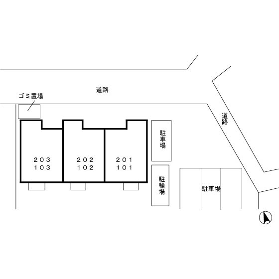 マロウコートの区画図|※他部屋参考写真