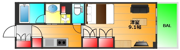 パークアクシス本町の間取り|現状有姿