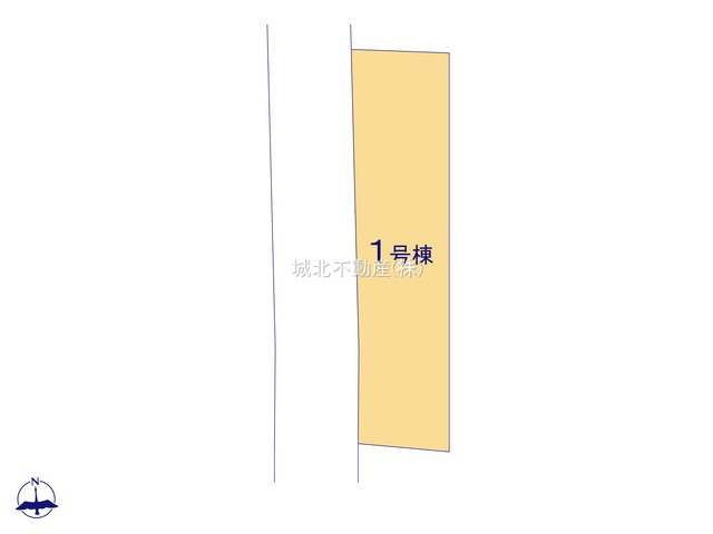 杉並区下高井戸1丁目 限定1棟の区画図|土地面積/87.36㎡建物面積99.96㎡の4LDKの新築戸建。
伸びやかな西側2.96ｍ私道に面する限定1棟