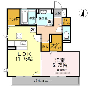 【間取り】 | 京ROYAL002 | ゆったりとした1LDKの間取り！