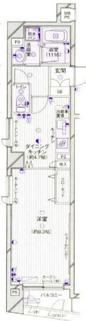 杉並区方南２丁目の賃貸マンションの間取り