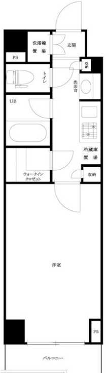ルーブル桜新町　ウォークインクローゼット　オートロック　分譲賃貸の間取り
