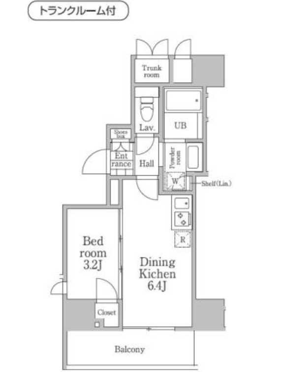 レジディア三軒茶屋Ⅲ　1Fコンビニ　トランクルーム　礼金０の間取り