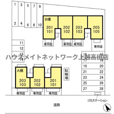 グランシャリオ Ｂの区画図|配置図