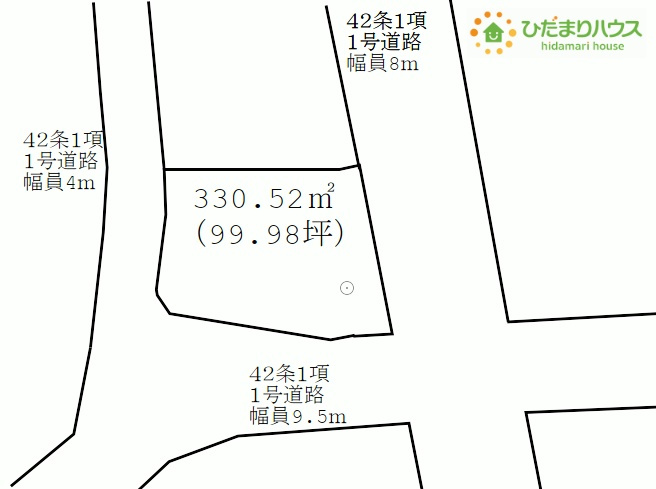 日立市十王町友部　売地の土地図|約100坪の土地で自由度が高いです。
