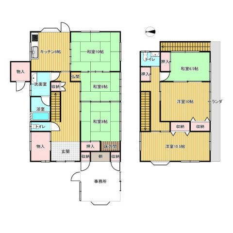 鉾田市玉田中古戸建の間取り
