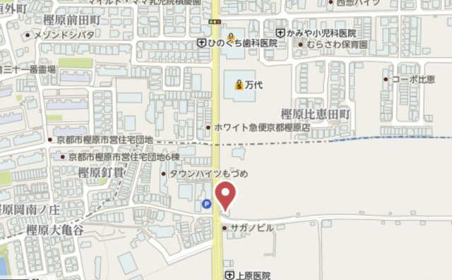 向日市物集女町立田　新築戸建の地図
