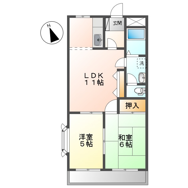 コンフォース亀山Ⅱの間取り