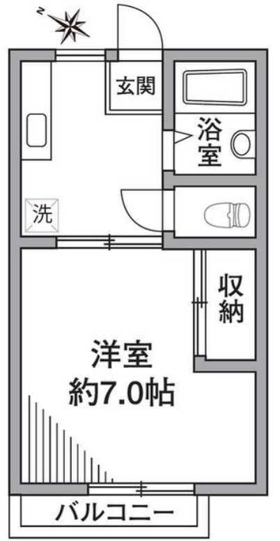 クレッシェンドK　ネット無料　角部屋　陽当たり良好の間取り