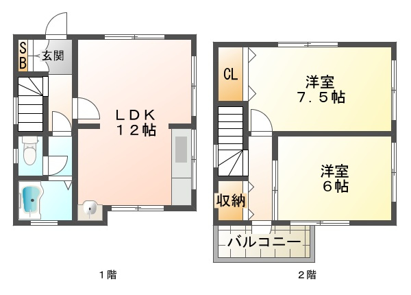 タウンハウスFUJITOKU　Bの間取り