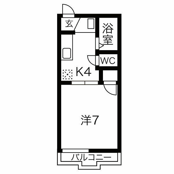 春日井市高蔵寺町北２丁目のアパートの間取り