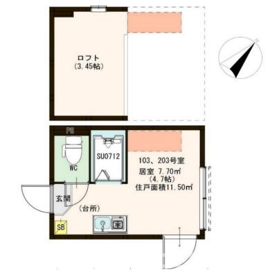 江戸川区平井１丁目のアパートの間取り