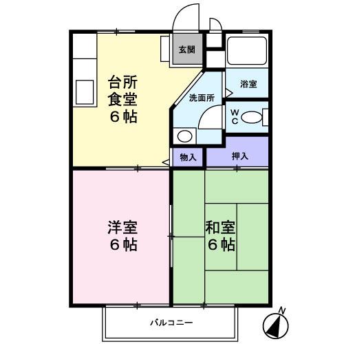 シャンティ東宮原の間取り|間取り図
