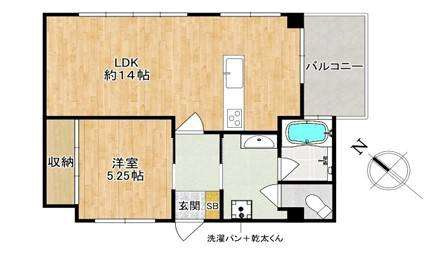 神戸市中央区中山手通６丁目の賃貸マンションの間取り