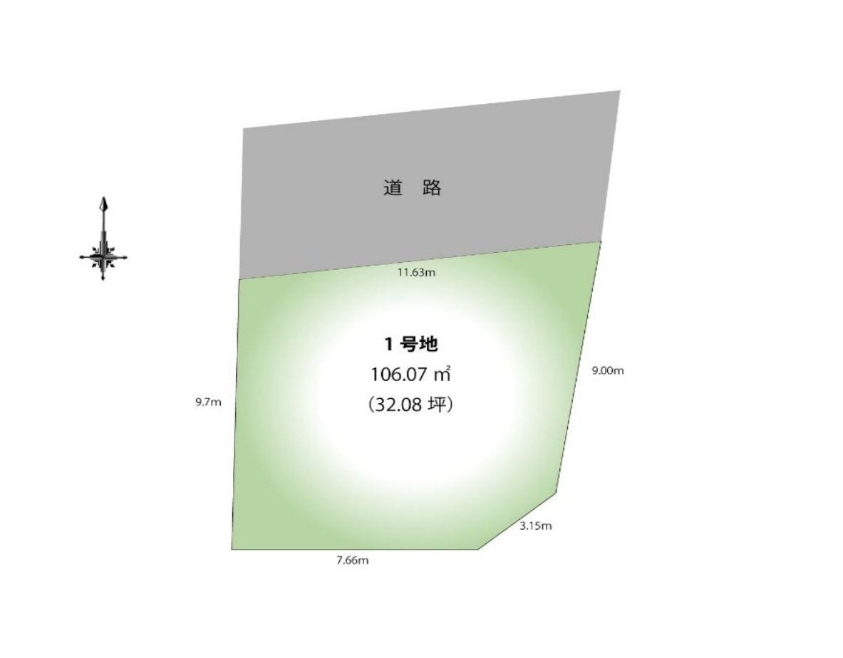 福岡市早良区賀茂4丁目第3-1棟（1号棟）の区画図|配置図（1号棟）