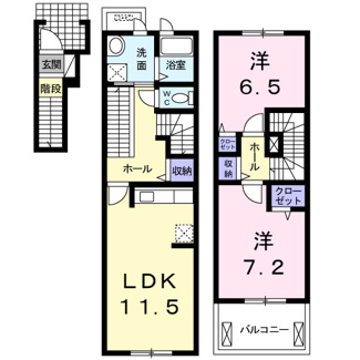 【間取り】 | プリムローズＫ・Ⅲ