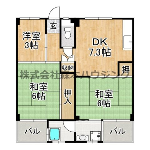 【間取り】 | 　ビレッジハウス私部4号棟