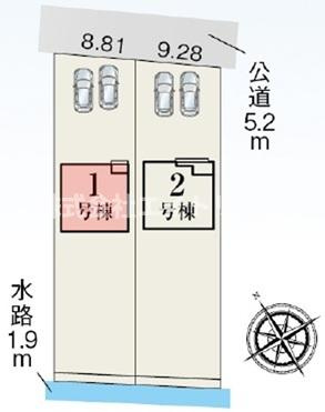 美濃加茂市加茂野町　第6期　新築戸建　全2棟の区画図