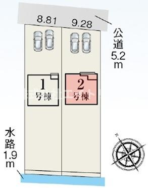 美濃加茂市加茂野町　第6期　新築戸建　全2棟の区画図