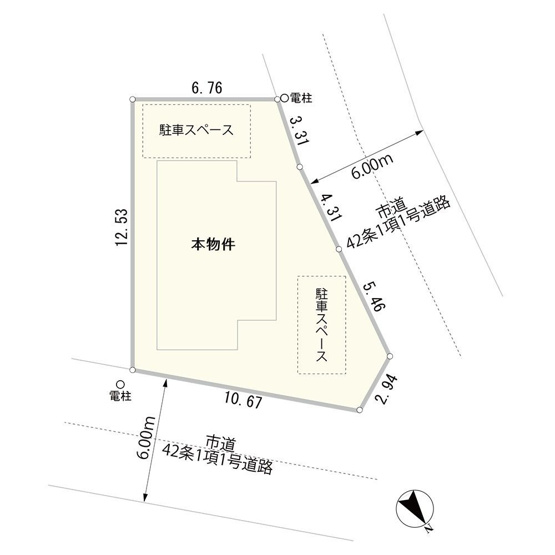 【区画図】 | 福岡市西区野方２丁目 戸建て | 角地は日当たりが良く開放感があるので人気があります