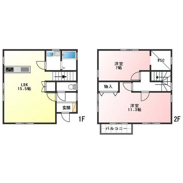 岐阜市切通２丁目の一戸建ての間取り