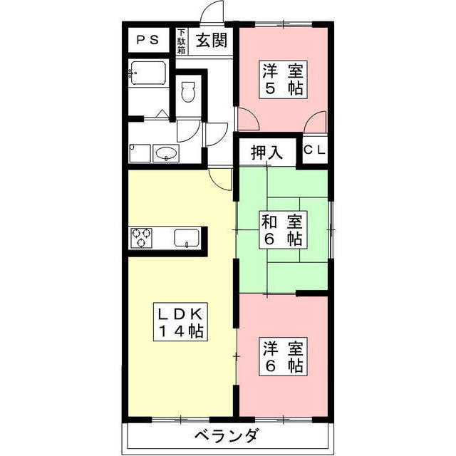 岐阜市殿町３丁目のアパートの間取り