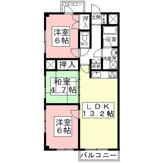 ハイツ秋桜の間取り