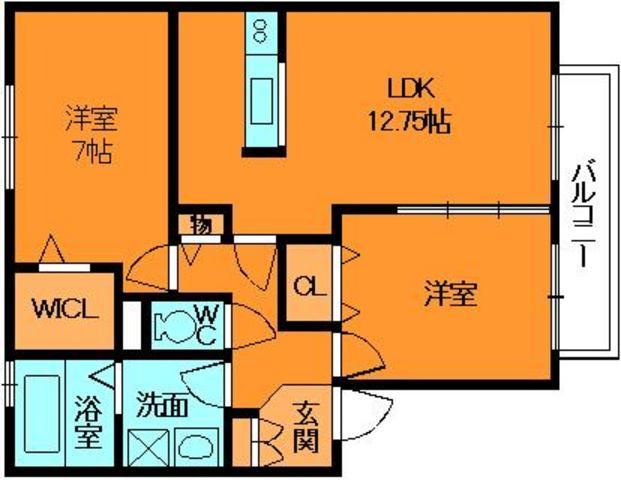 クレールふたがみの間取り
