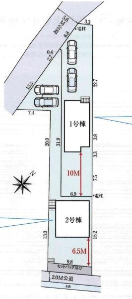 安城市赤松町4期　全2棟・2号棟の区画図|2号棟です。