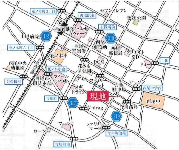 西尾市今川町　全2棟・2号棟のその他|交通アクセス図です。