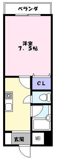 【間取り】 | エクセル富士見マンション | バストイレ別