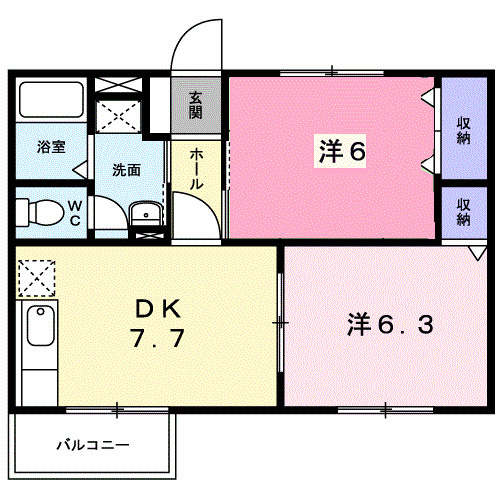 【間取り】 | エスポワール　Ｂ