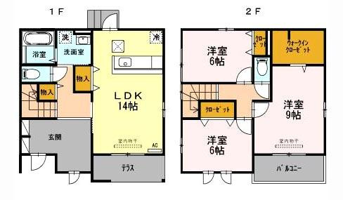 西条東タウンハウス　Ｄの間取り