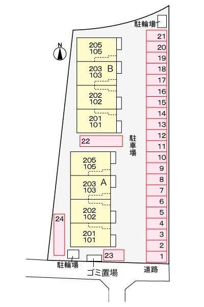 フォー　シュラインＡの駐車場