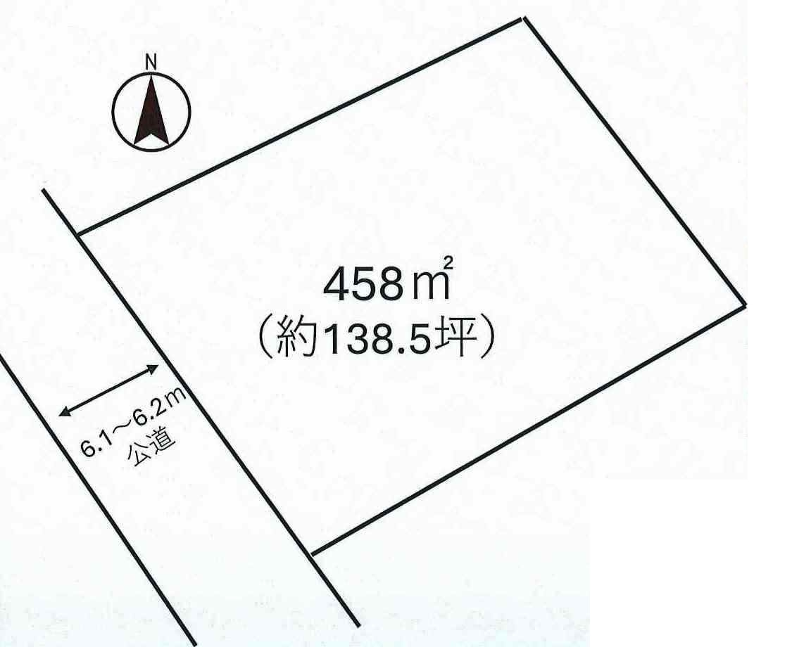 坂戸市紺屋　建築条件なし売地　「鶴ヶ島駅」車13分　敷地138坪　【三芳野小学区】の区画図