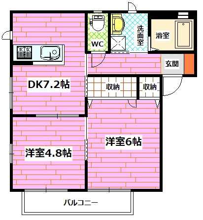 ハピネスル兒島　Bの間取り