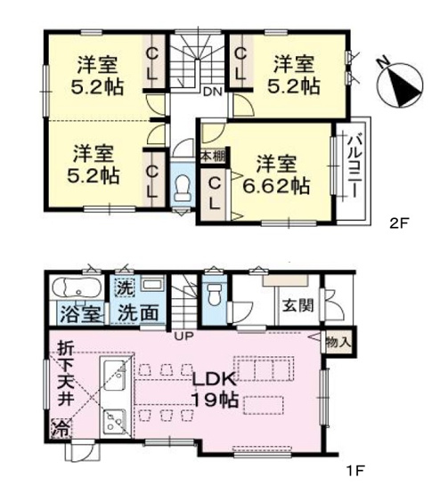 【間取り】 | 福岡市第6南区横手3丁目　5号地（全5棟）【仲介手数料無料・0円】 | 平日、土日祝日もお好きな日時にご見学可能です。お気軽にお問合せ下さい。